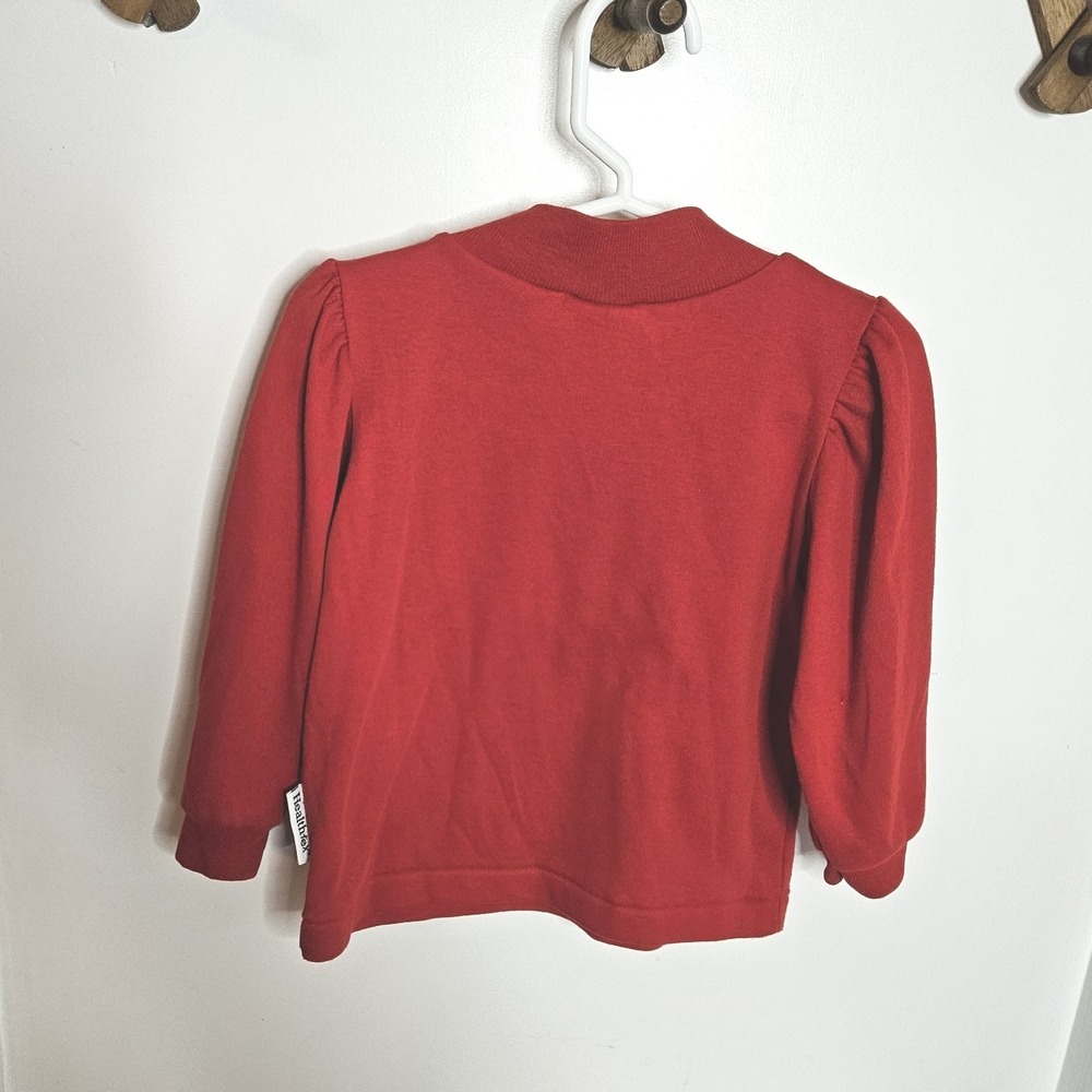Vintage Healthtex Size 3T Girls Red Mock Neck Long Sleeve Scotty Dog Heart Shirt - Picture 7 of 11